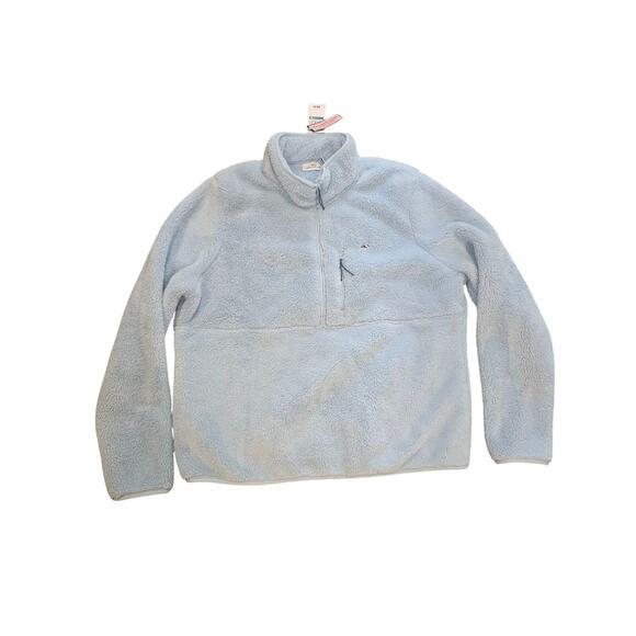 Vineyard vines quarter zip pullover womens XL baby blue sherpa new - Picture 1 of 6